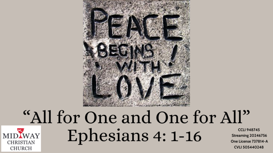 Thumbnail image for sermon: "All for One and One for All" Ephesians 4: 1-16